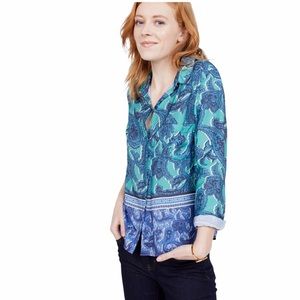 Charlie Jade Paisley Collared Button-Up Blouse